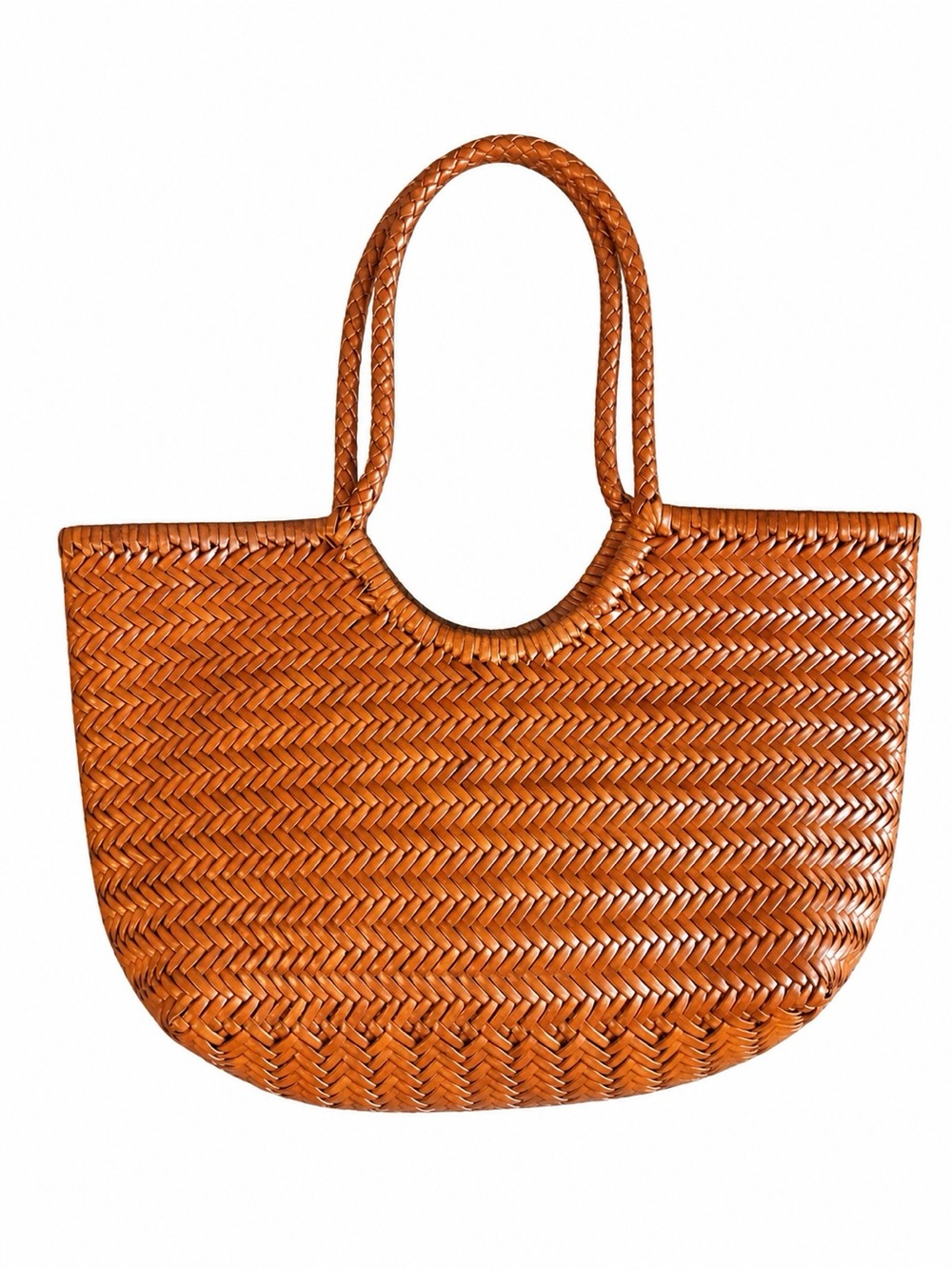 Leather Woven Tote